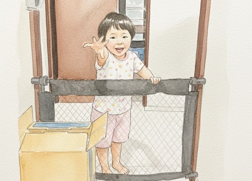 何かを親に訴えている様子