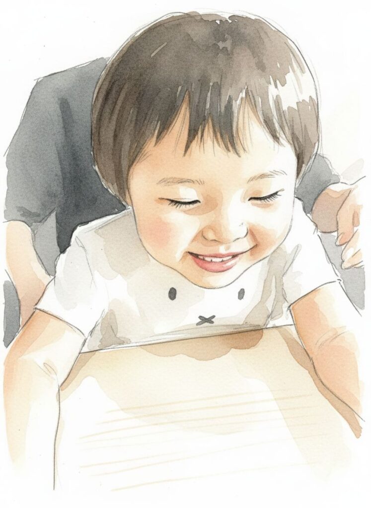 娘の笑顔のイラスト