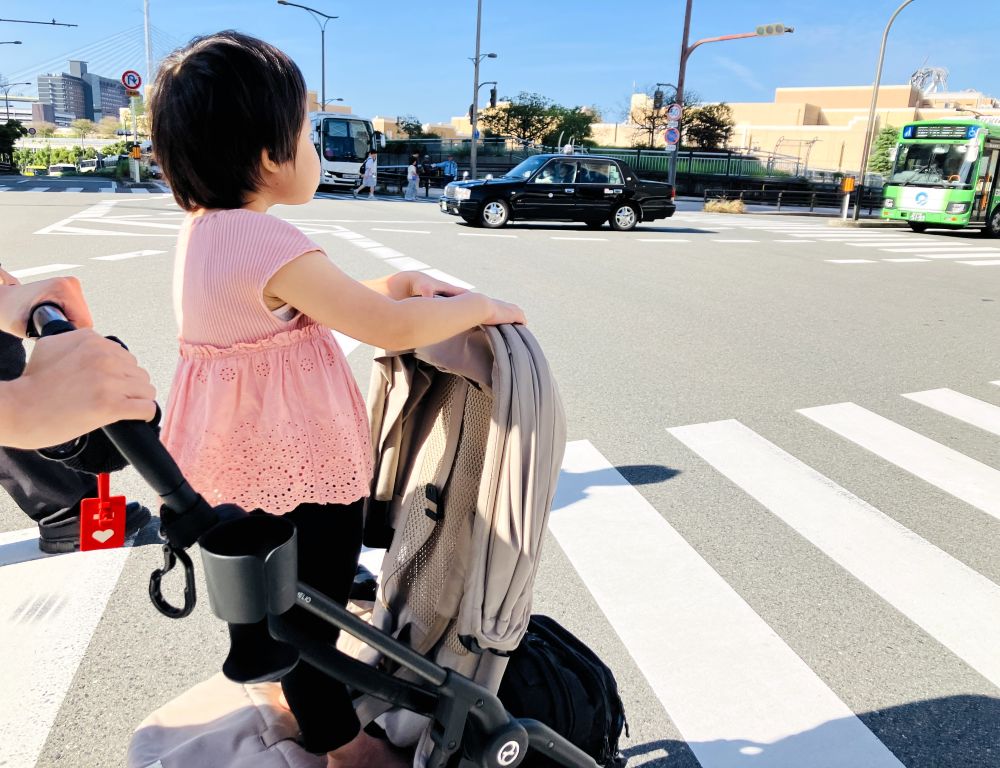 ベビーカーに立ってしまっている様子