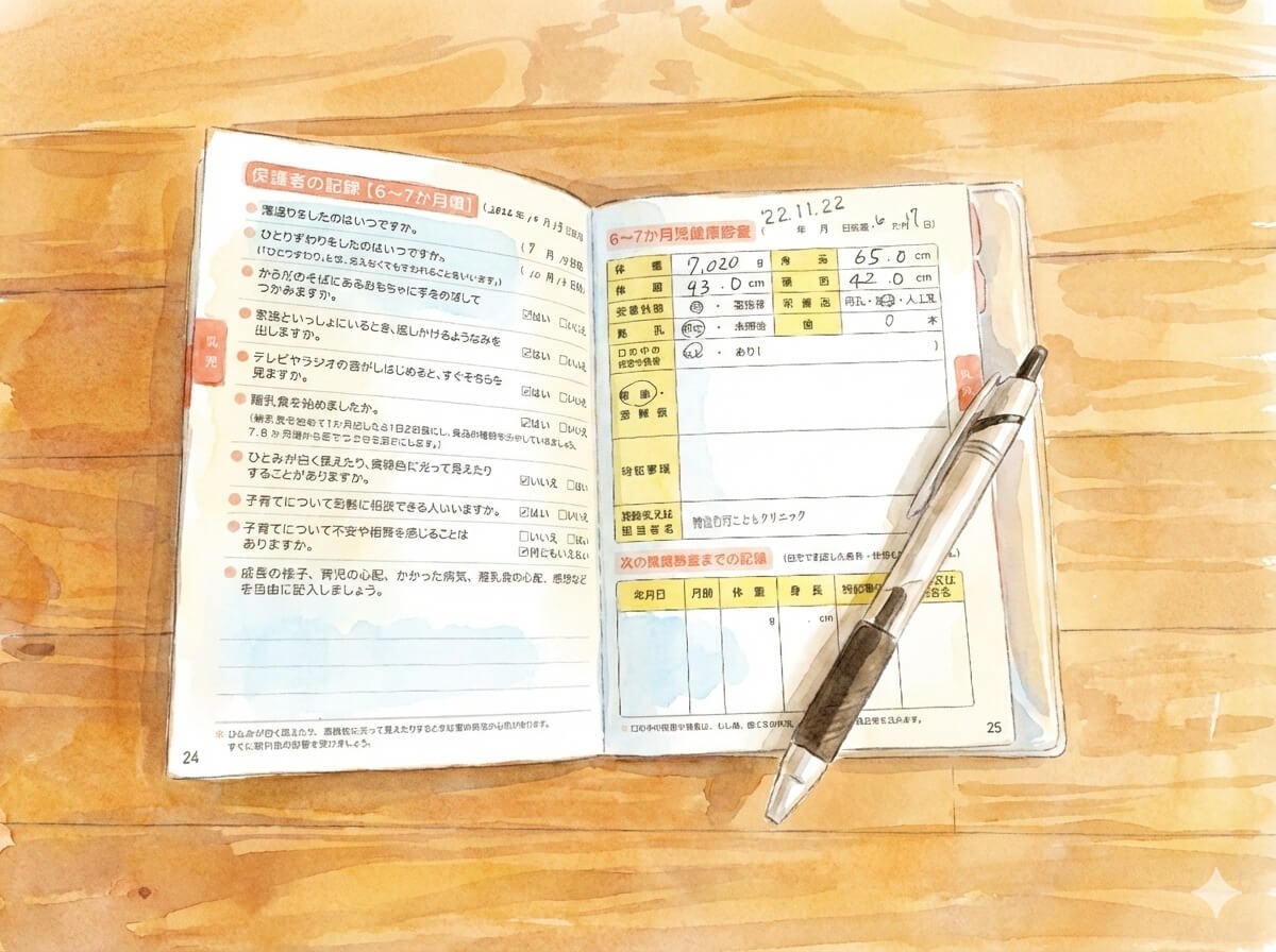 母子健康手帳（見開き）