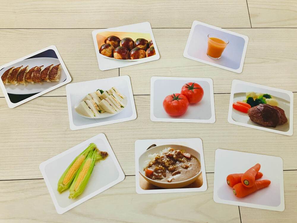 食べ物の絵カード（写真カード）